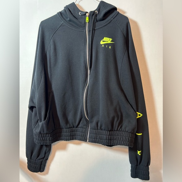 Nike Womens Sportswear Air Full Zip Black/Volt Hoodie